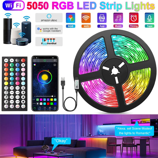 Bluetooth LED Strip lights 5050 RGBW Remote control panel+power supply + adhesive tape